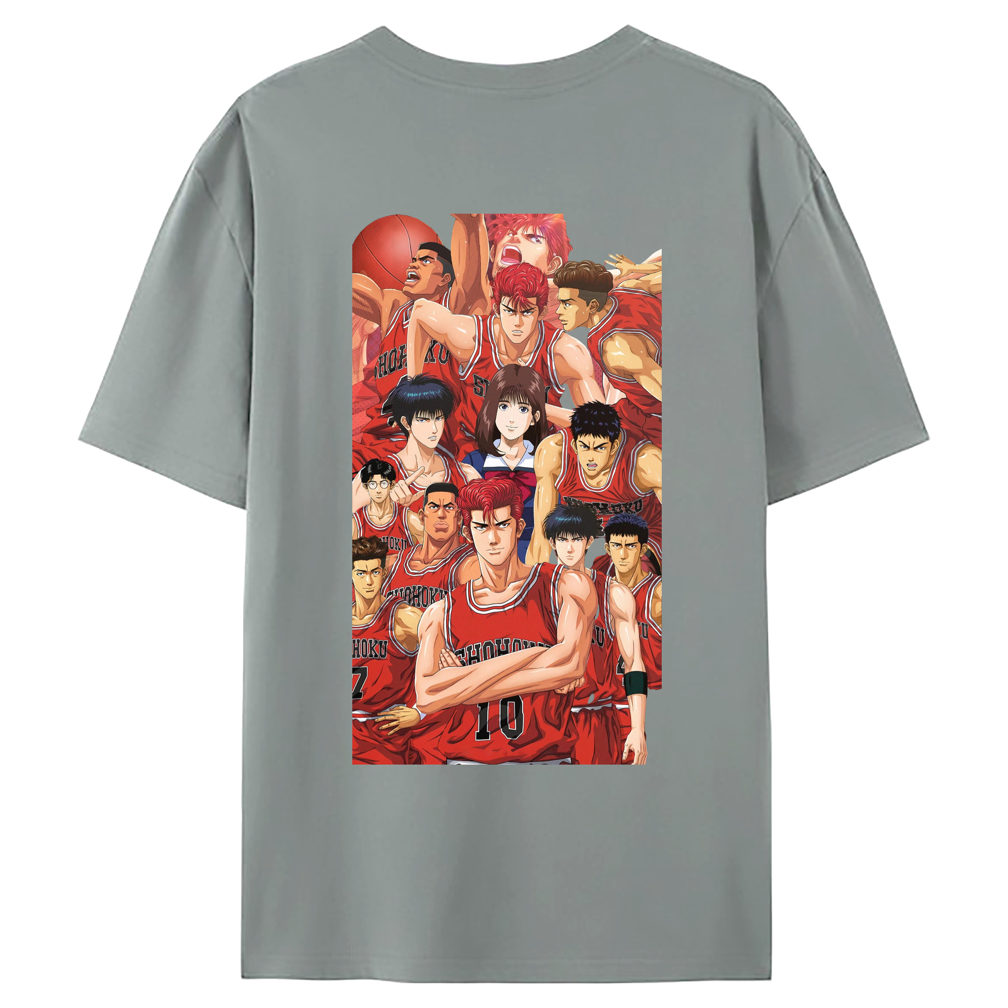 （画像用） SLAM DUNK／スラムダンク 綿100％ メンズ半袖Tシャツ（バックプリント） 通気性